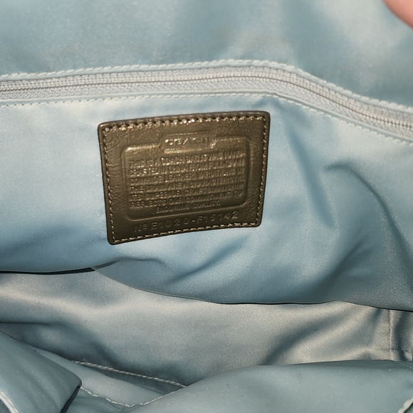 Coach Silver Tote Bag with Metallic Sheen - Picture 6 of 6